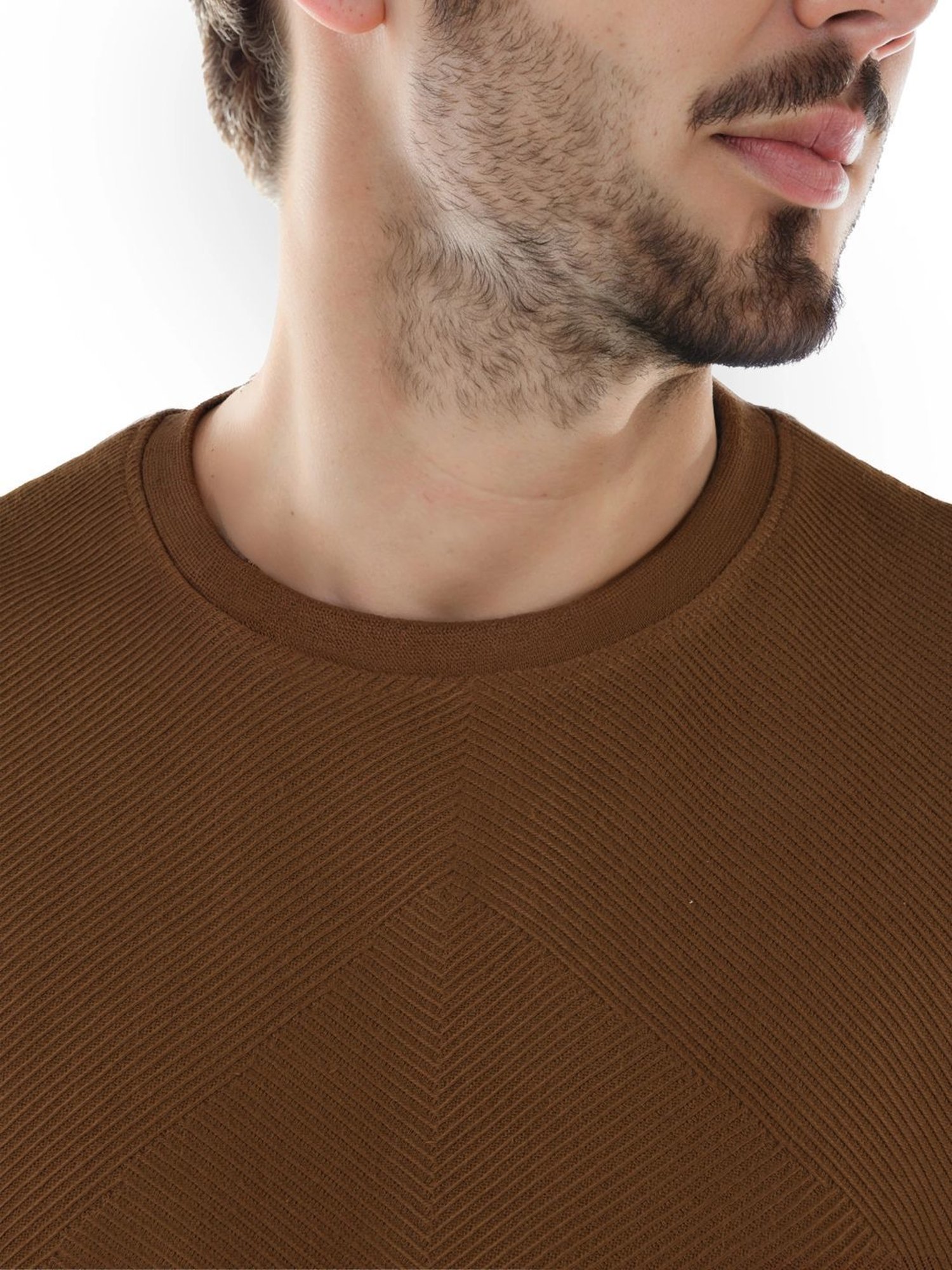 Celio* Dk Brown Regular Fit T-Shirt