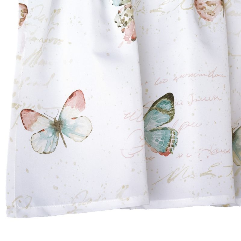 Lakeside Country Butterflies Bathroom Window Valance with Rod Pocket