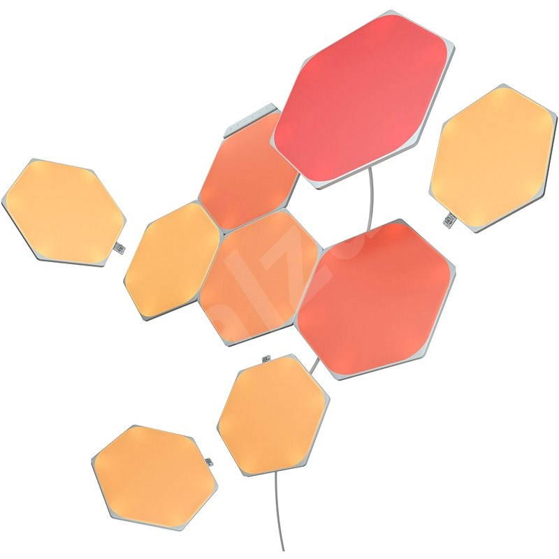 Nanoleaf Shapes Hexagons Smarter Kit Multicolor Hexagon Light Panels-9 Panels