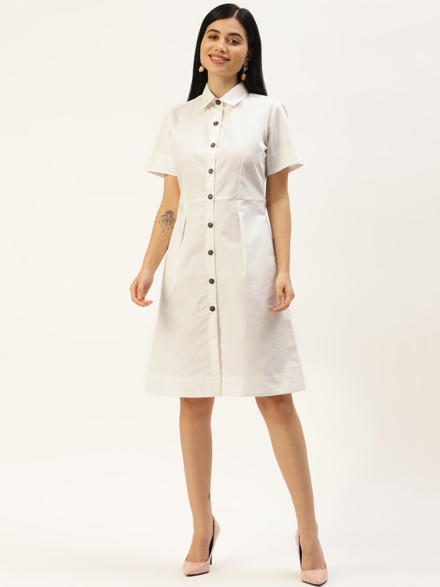 BRINNS Off White Shirt Dress