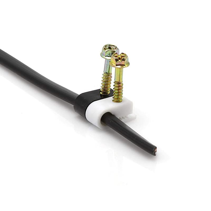 Single Coaxial Cable Clips Cat6 Electrical Wire Cable Clip 14 in 6 mm Screw Clip and Fastener Black 10 Pieces per Bag