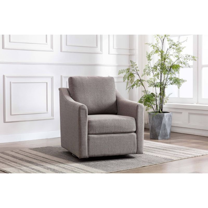 Swoop Arm Swivel Club Chair Gray - WOVENBYRD