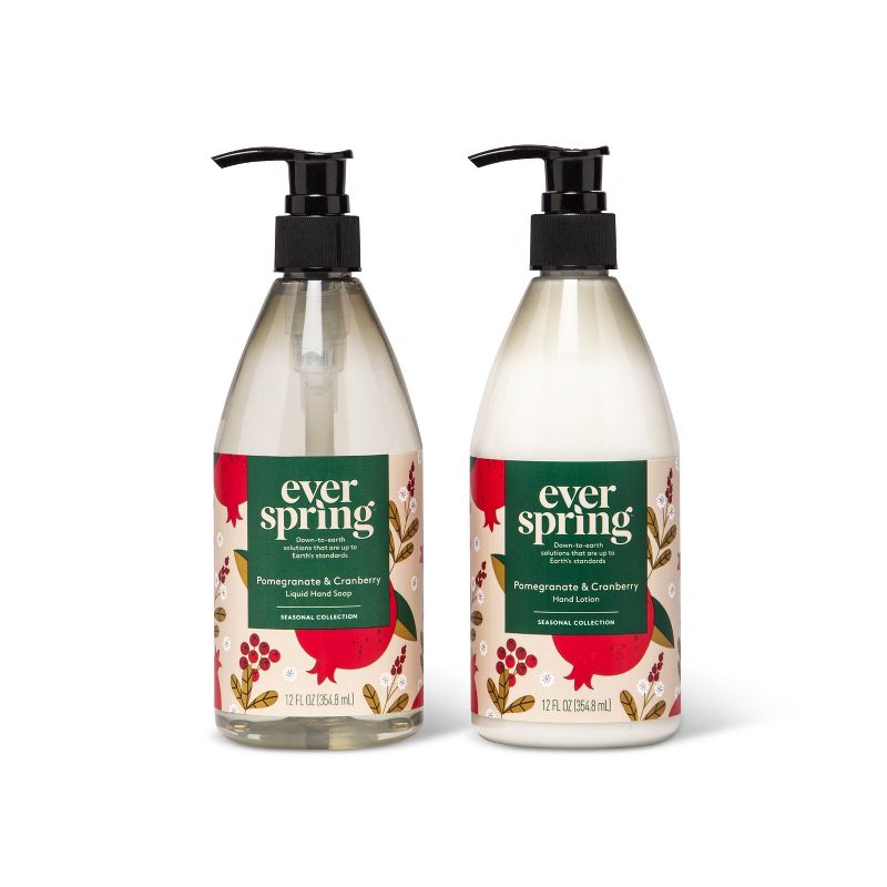 Hand Soap & Lotion Pack - Pomegranate & Cranberry - 24 fl oz - Everspring™