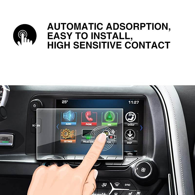 Screen Protector for 20142019 Chevrolet Corvette MyLink Center Control Touch Screen Car Navigation Display Glass Protective Film AntiExplosion Reduce Fingerprint 8inch