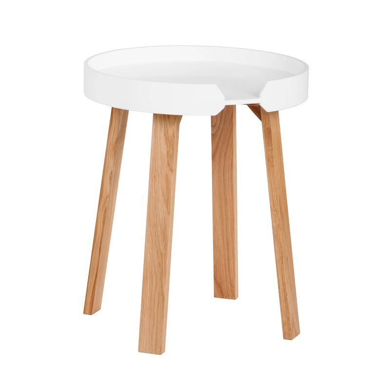 Remus Round Side Table Oak Brown/White - Universal Expert