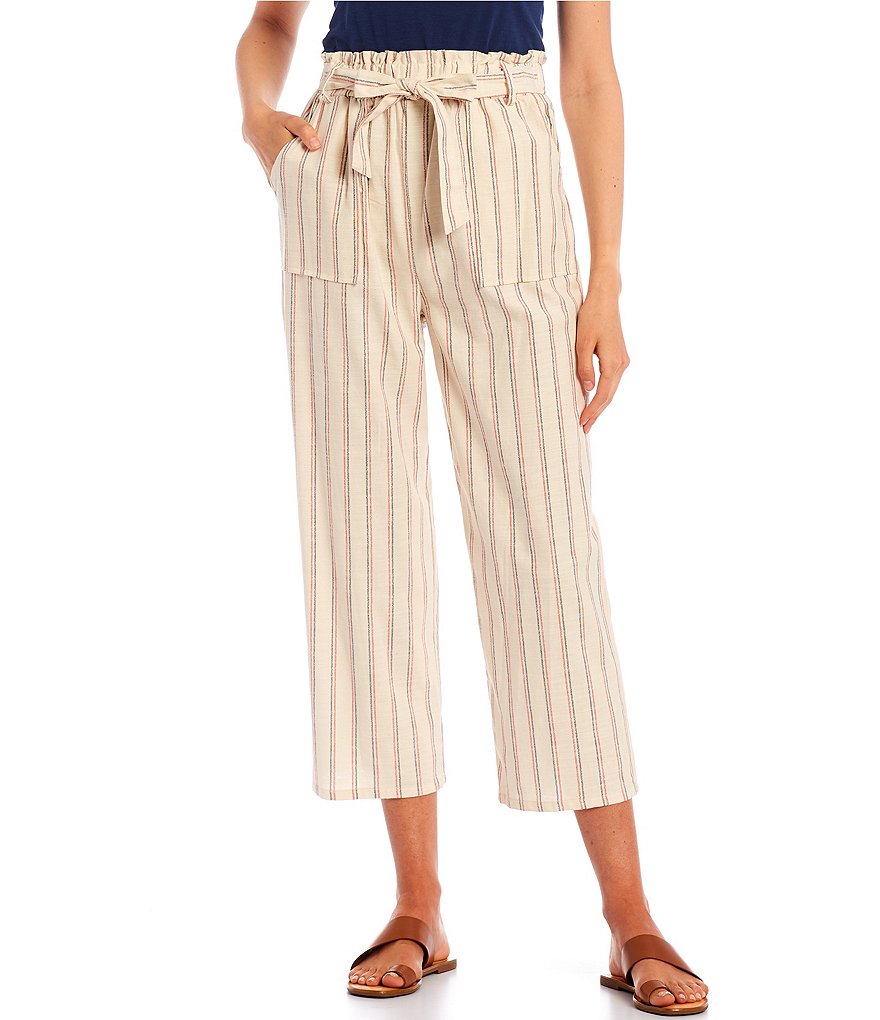 Angie High Rise Stripe Cargo Jogger Pants