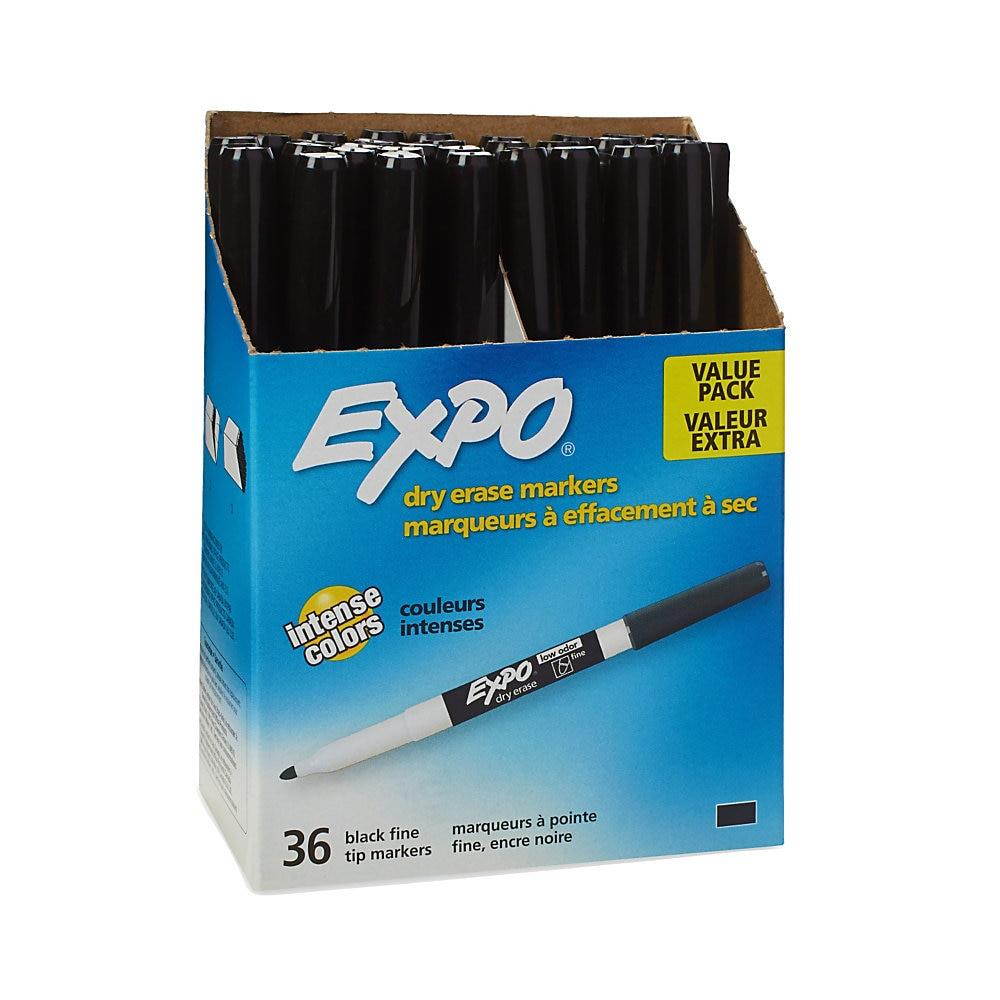 EXPO Low Odor Dry Erase Marker Fine Point Black 36/Box 1921062