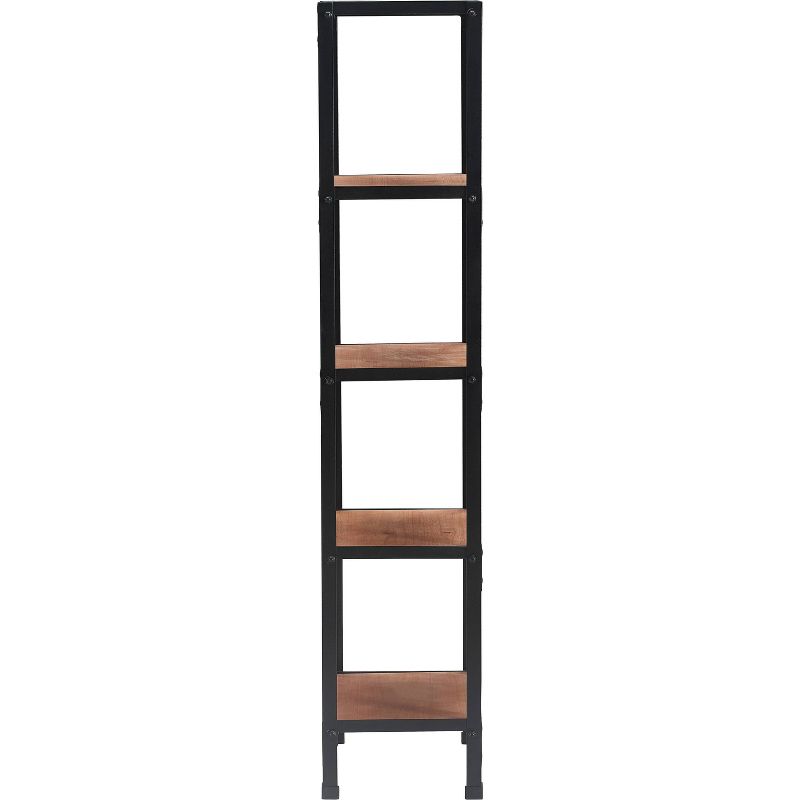 64" Overland Bookshelf Wood and Black Metal - Serta