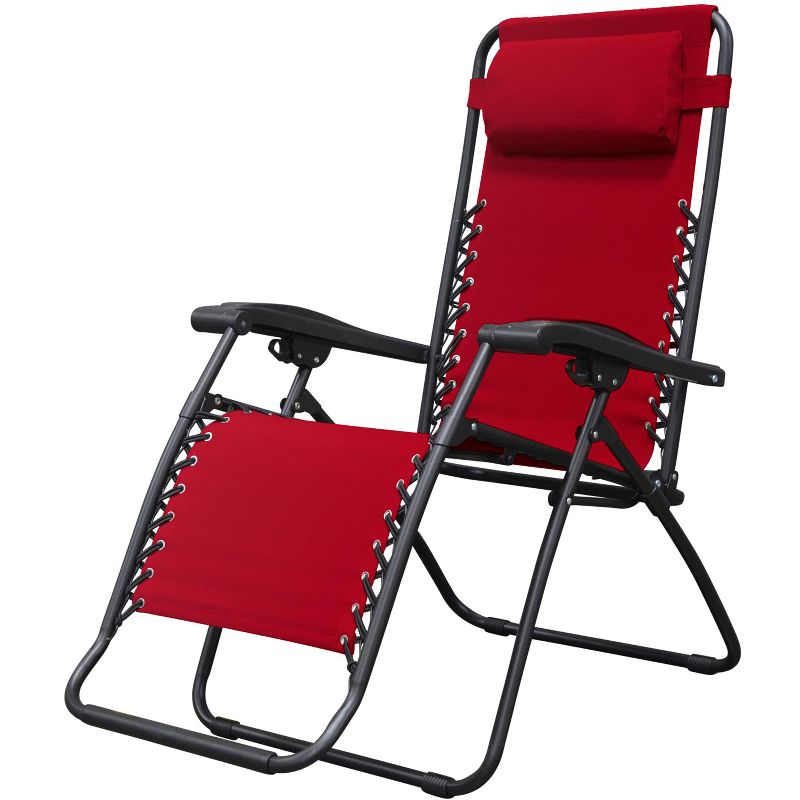 Caravan Canopy Sports Infinity Zero Gravity Steel Patio Deck Chair, Red (Pair)