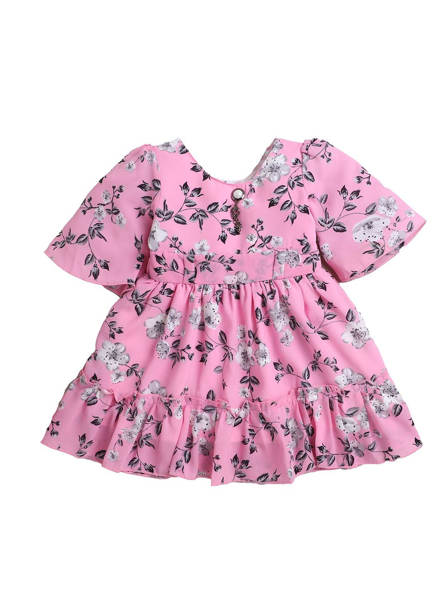 The Magic Wand Kids Pink Floral Print Dress