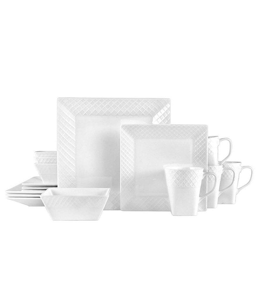 Mikasa Trellis Square 16-Piece Dinnerware Set, Service for 4
