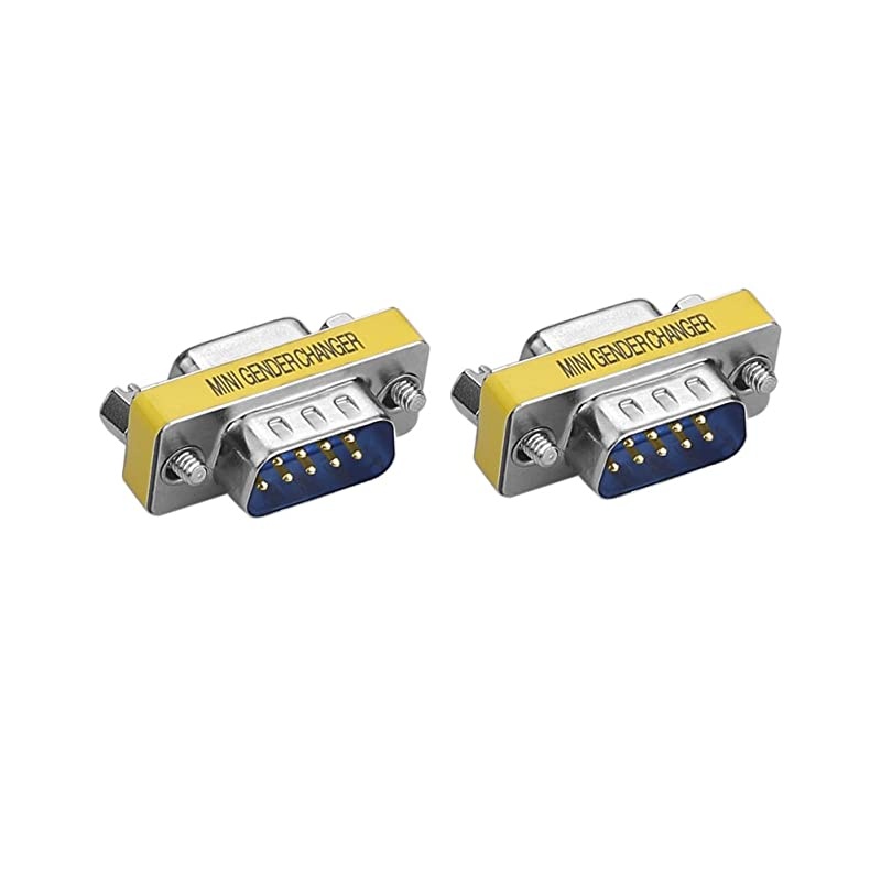5 Packs 9 Pin RS232 Serial DB9 Connector Male to Female Cable Gender Changer Coupler Adapter
