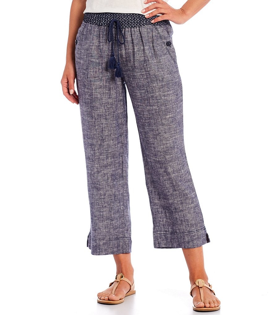 Westbound Petite Size Linen Capri Pants