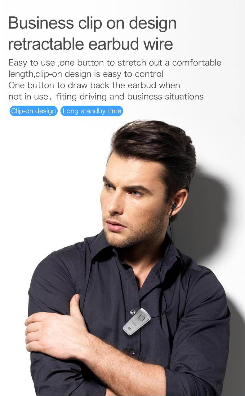 Fineblue F986 Bluetooth Earphone In-Ear Handsfree with Microphone Headset Wireless (Silver)