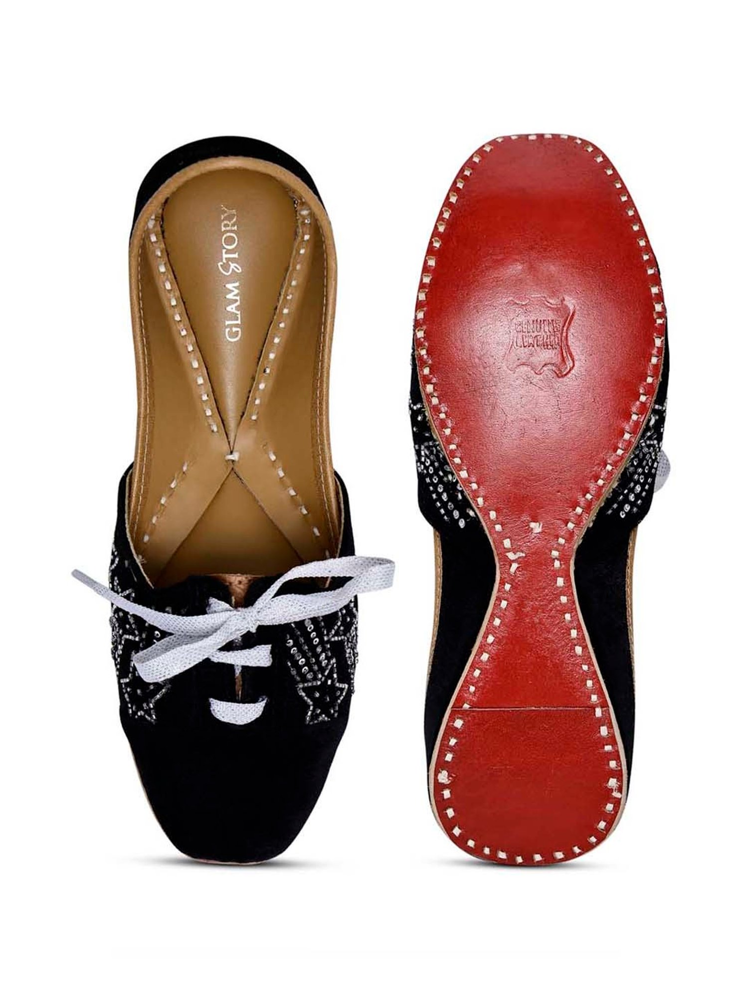 Glam Story Women's Black Ethnic Juttis