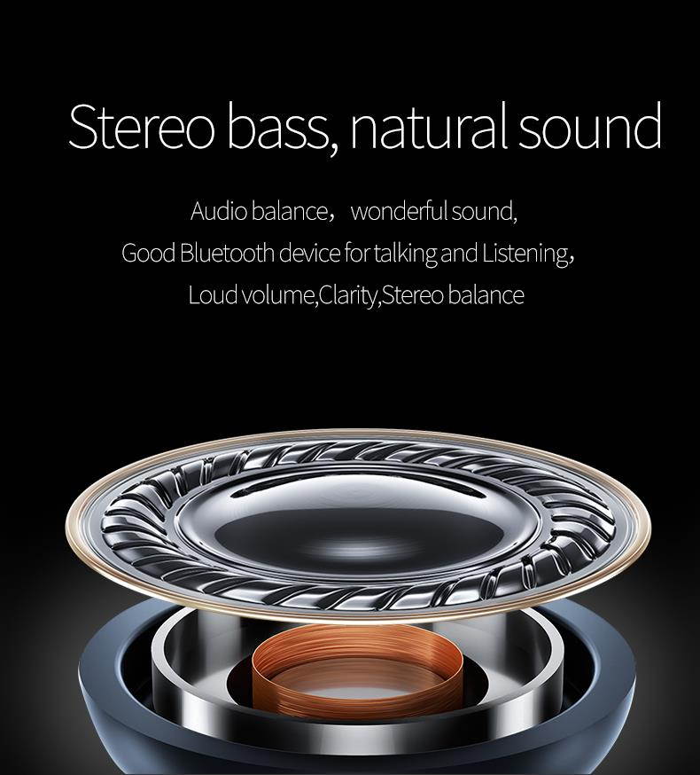 Fineblue HF68 Wireless earphone noise cancelling bluetooth earbud handsfree with microphone super long standby time (Gold)