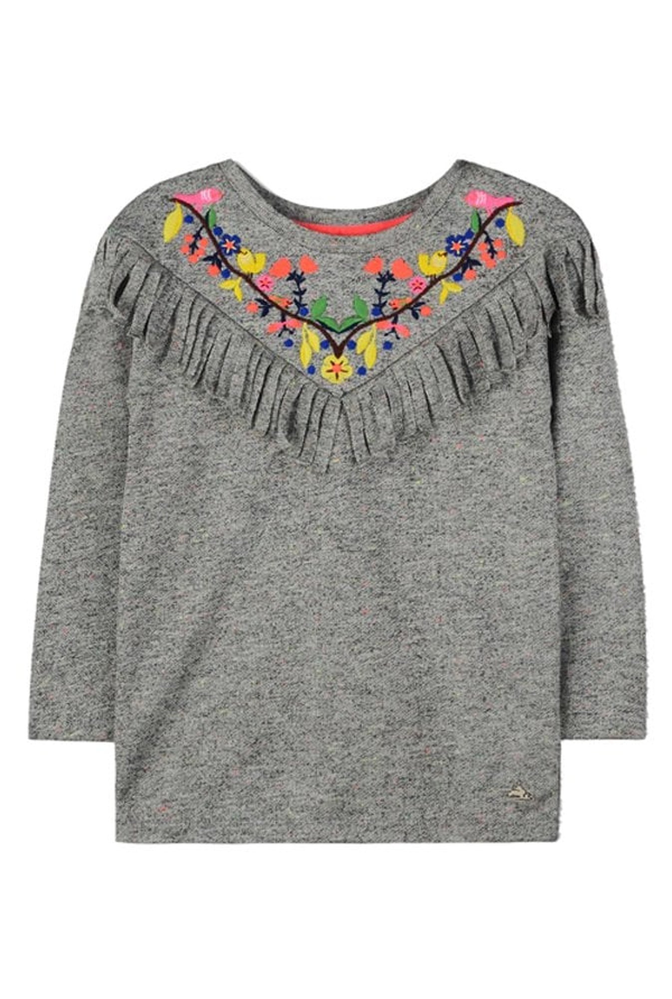 Cherry Crumble By Nitt Hyman Kids Grey Embroidered Sweatshirt