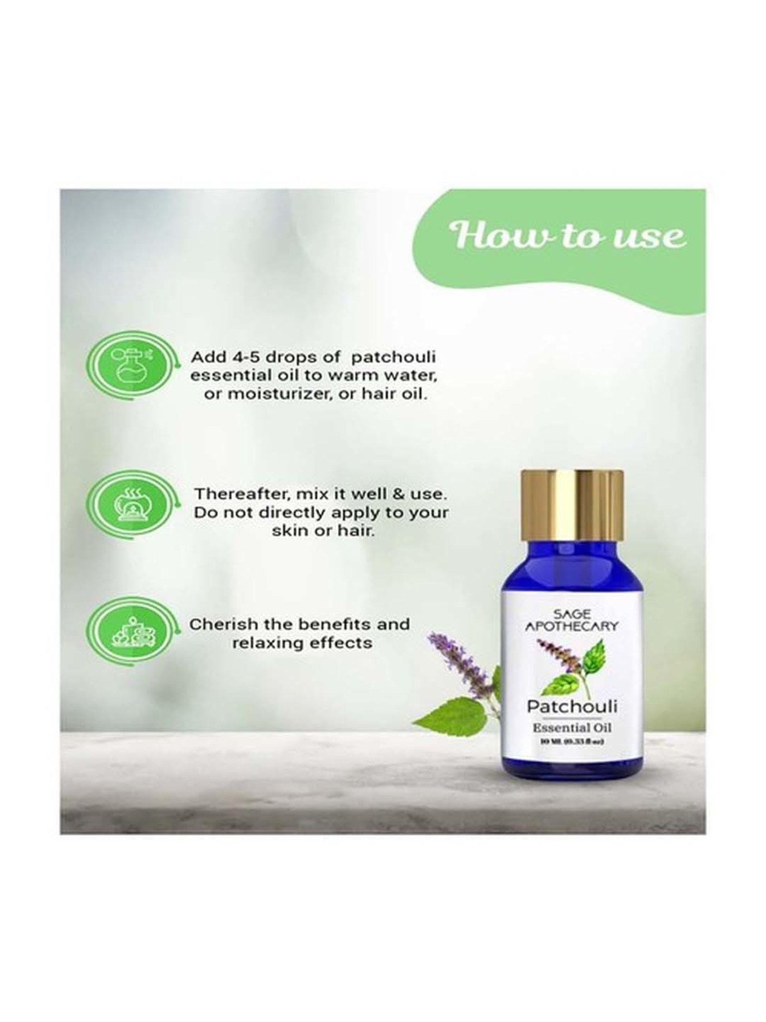 Sage Apothecary Patchouli Essential Oil - 10 ml