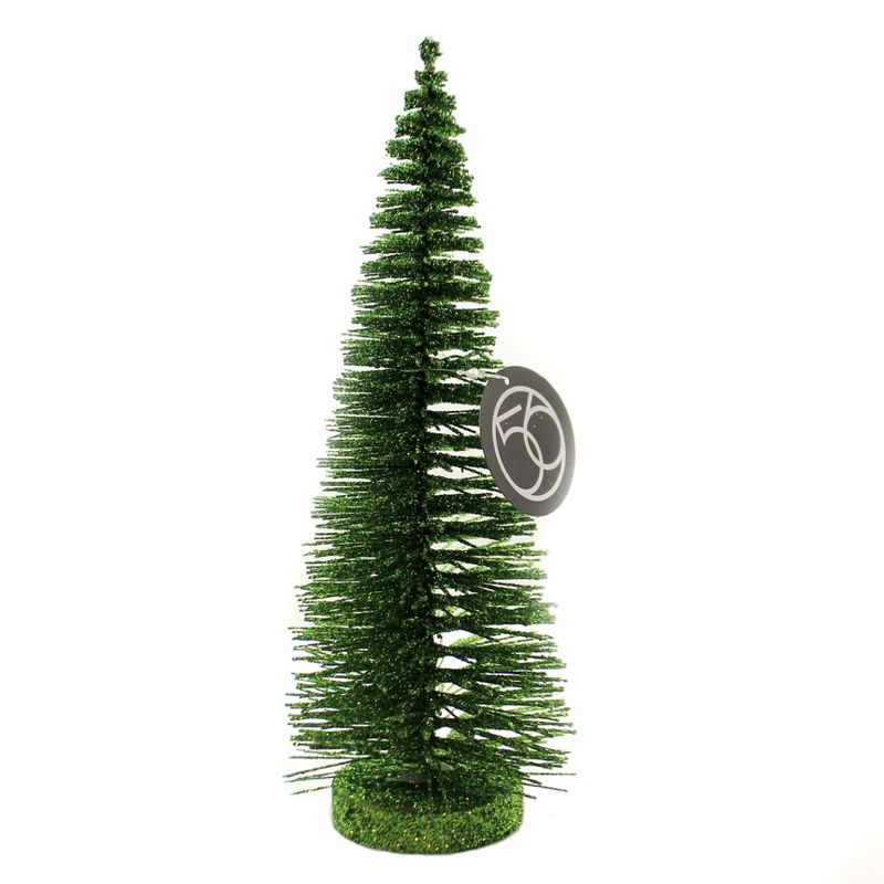 Christmas 10.0" Bright Green Glitter Tree Bottle Brush Department 56  -  Decorative Figurines