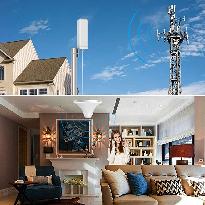 Phone Booster 4G LTE Band 13 Cell Signal Repeater Booster 700Mhz Mobile Phone Signal Amplifier with Omni- Directional Antenna Kits up to 4500 Sq Ft, Improve 4G Data and 4G Calls