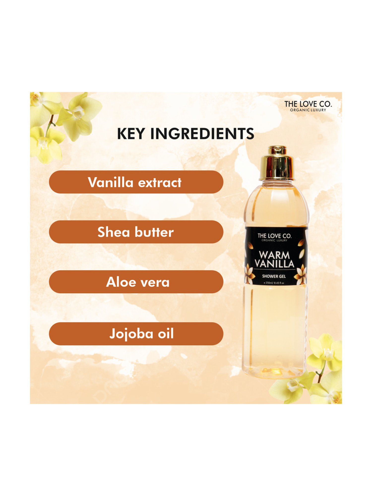 The Love Co. Warm Vanilla Body Wash - 250 ml