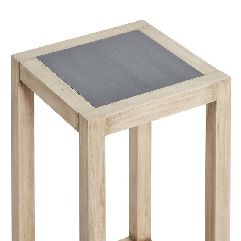 Wood Square Small Accent Table Gunmetal - Silverwood