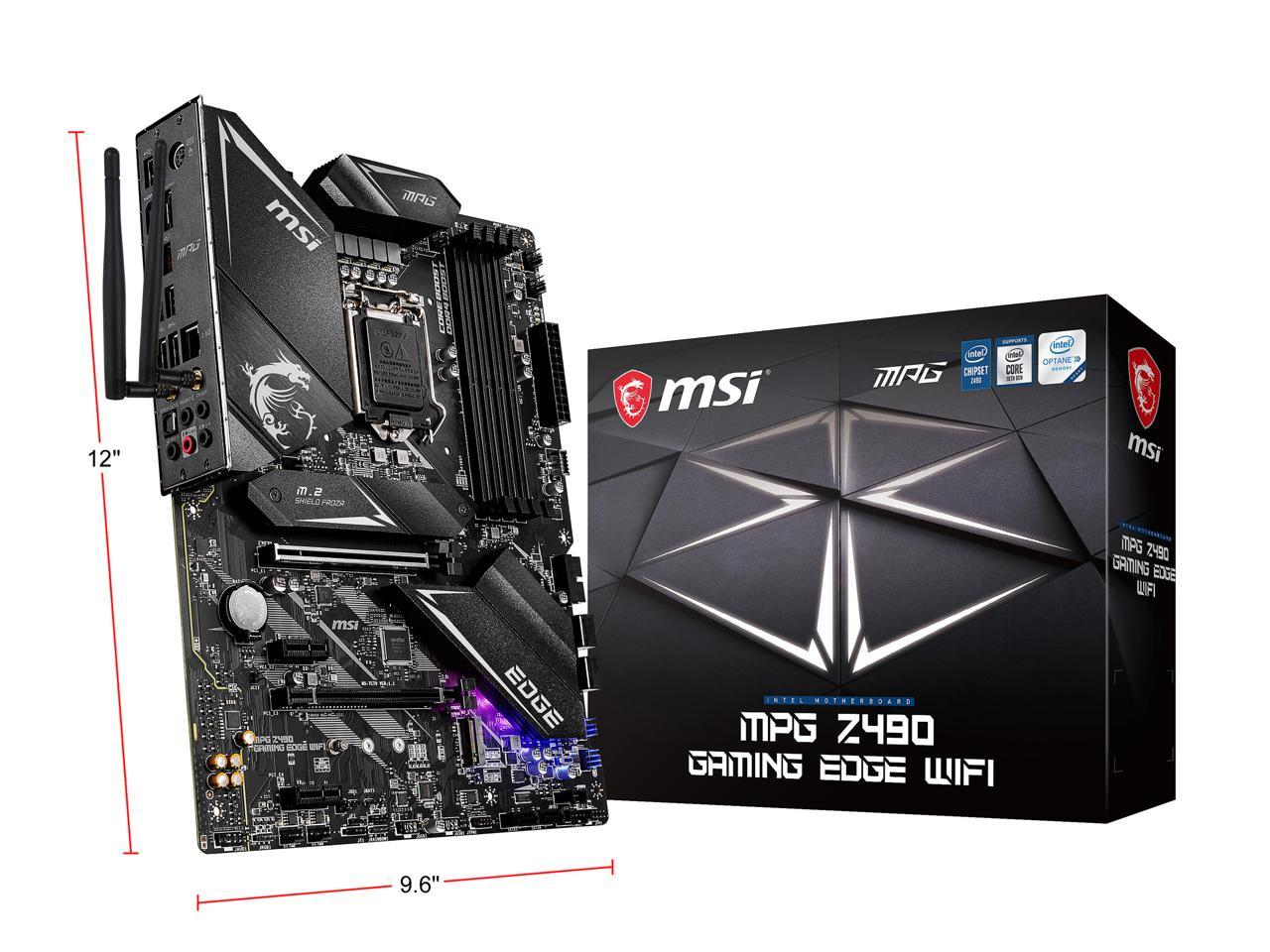 MSI MPG Z490 GAMING EDGE WIFI LGA 1200 Intel Z490 SATA 6Gb/s ATX Intel Motherboard
