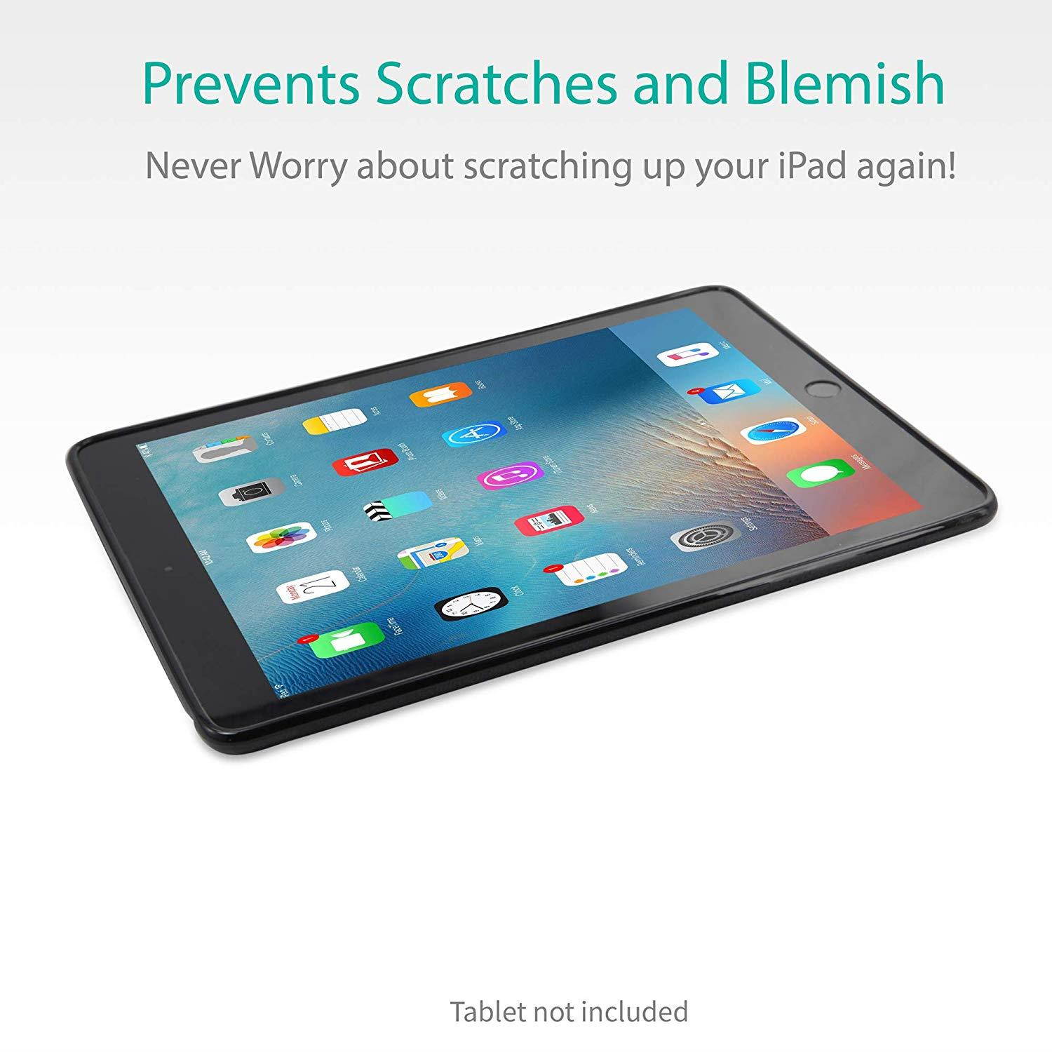 BoxWave Apple iPad (2017) Case, [Bodysuit] Premium Textured TPU Rubber Gel Skin Case for Apple iPad (2017), (2018) - Jet Black