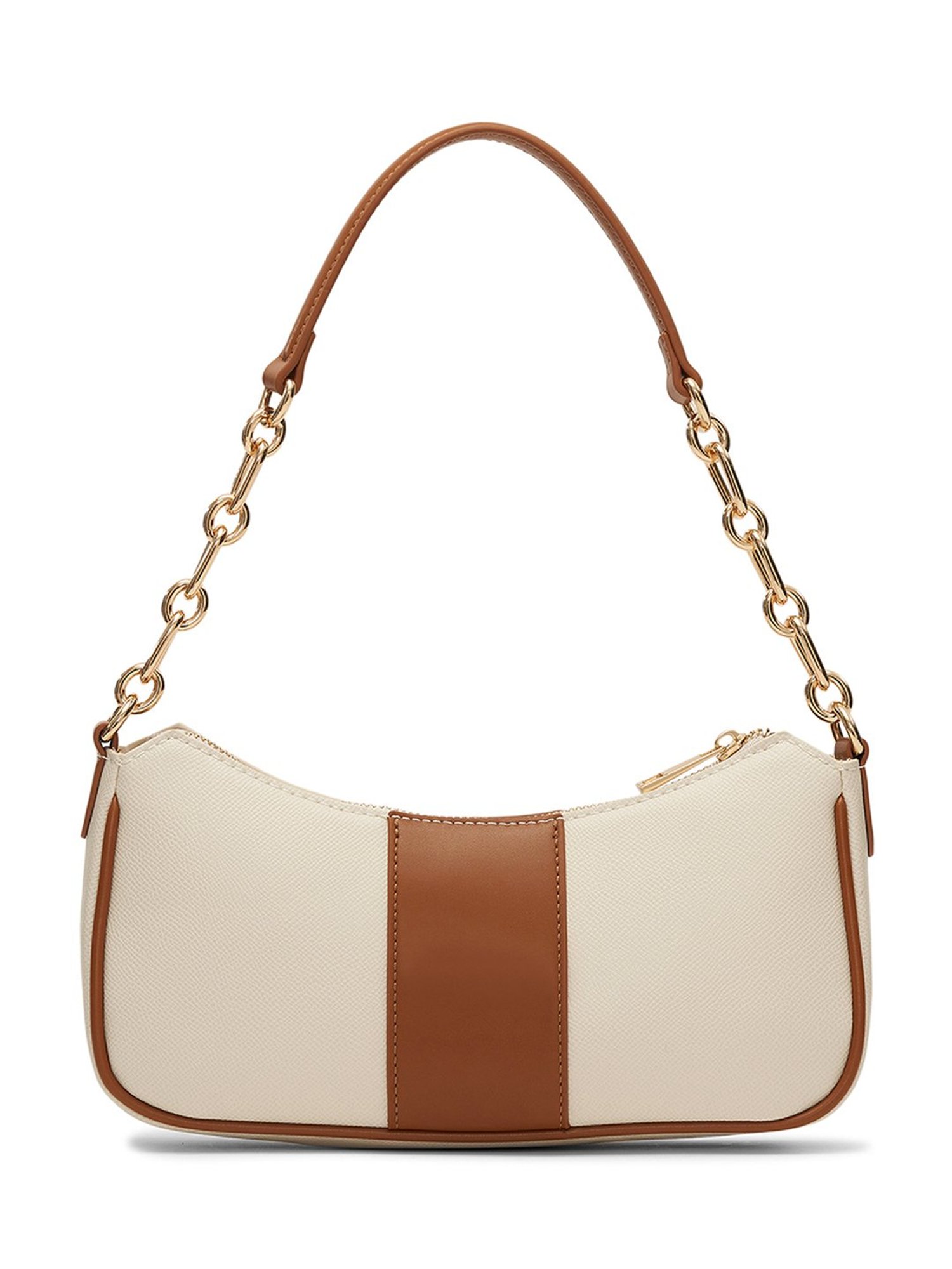 Miraggio Bella Ivory & Tan Small Shoulder Handbag