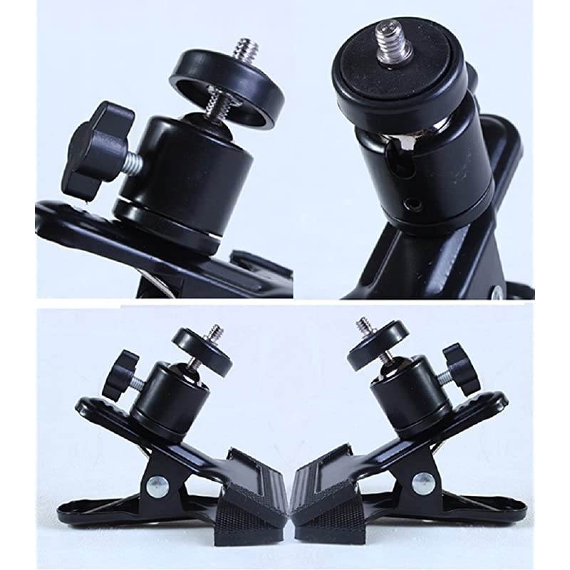Tripod Camera Clip Clamp Flash Reflector Holder Mount with 14 Inch Screw 360 Degree Swivel for Studio Backdrop Camera SLR Digital SLR Video CameBlack