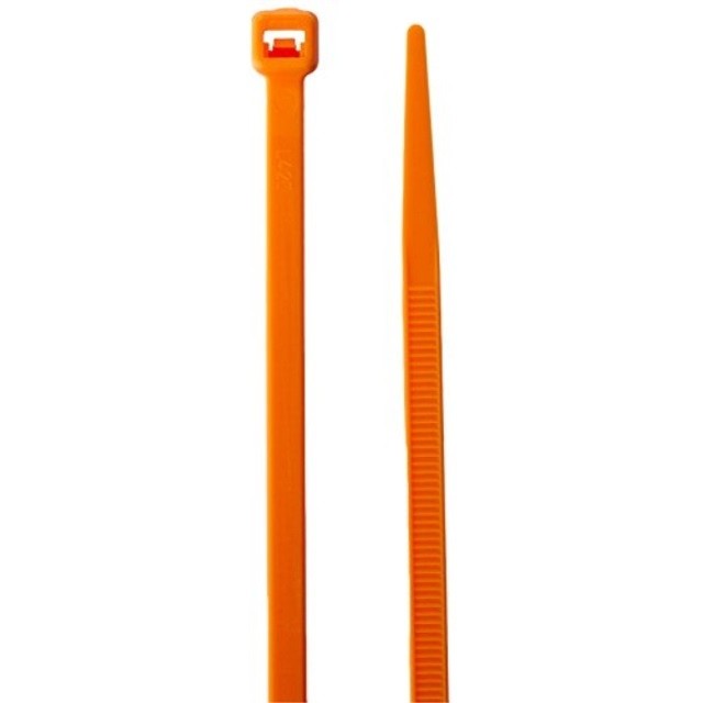 Morris 20617 Nylon Cable Tie with 50-Pound Tensile Strength, 8-Inch Length, Orange, 100-Pack