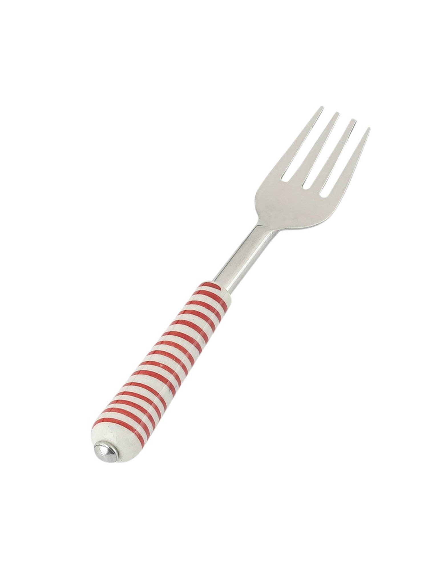 VarEesha Red Steel and Ceramic Handle Forks - Set of 6