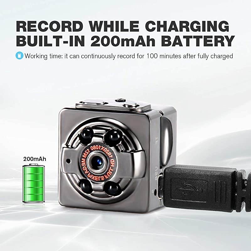 Camera 1080P Wireless Hidden, Portable Small Covert Home Nanny Cam with Night Vision and Motion Detection, Indoor/Outdoor Micro Security Surveillance Mini Hidden Camera