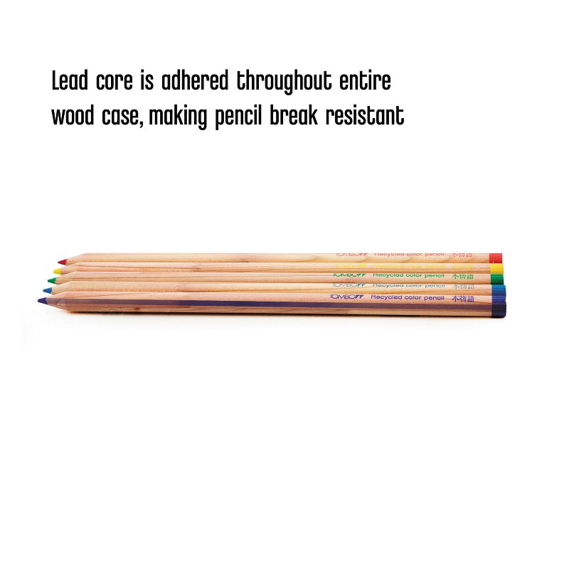 Tombow Recycled Colored Pencils Natural Wood Recycled Cedar Artist Quality 5/ST 61550