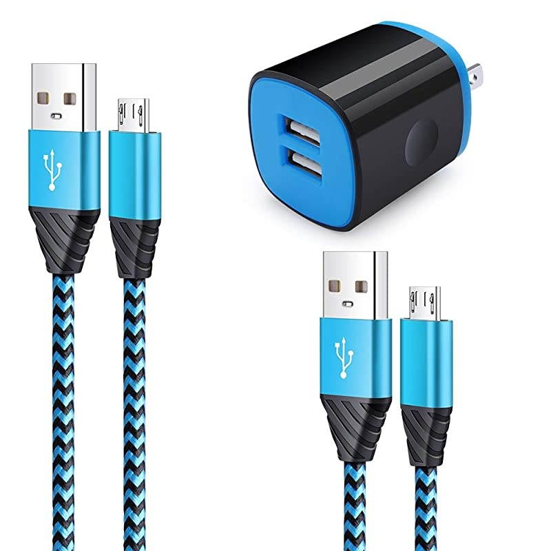 Charger Adapter Android Phone Charger Cable 2 Pack Compatible for Samsung Galaxy J8 J7 J6 J5 J4 J3 J2 J1 J7V7 Sky ProCrownPrimeSky ProRefine