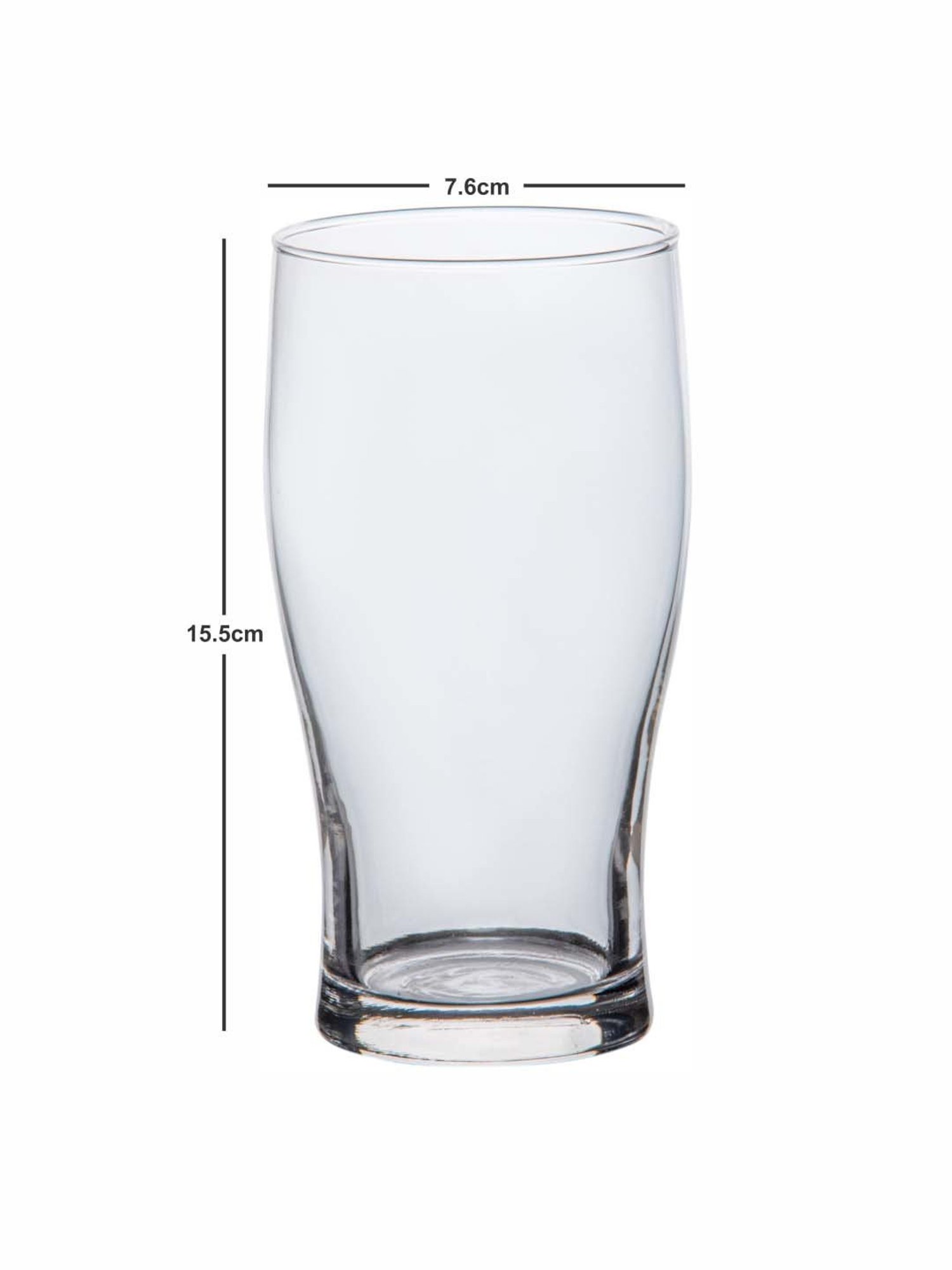 ROXX Odeon Transparent Glass Beer Tumbler (0.54 L) - Set of 6