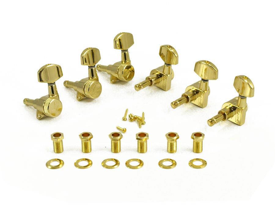 Kluson Locking Tuners, 3x3 - Large Metal Button, Gold KL-3801G