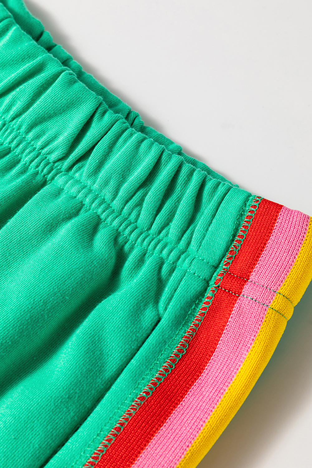 Skobeloff Textured Ruffle Split Top and Drawstring Shorts Set