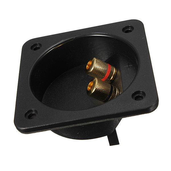 Square Recessed Speaker Junction Box With Gold Binding Posts