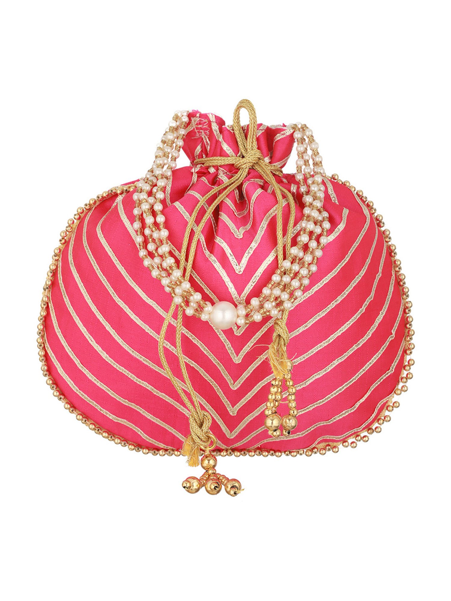 Aatmana Hot Pink Embellished Small Potli