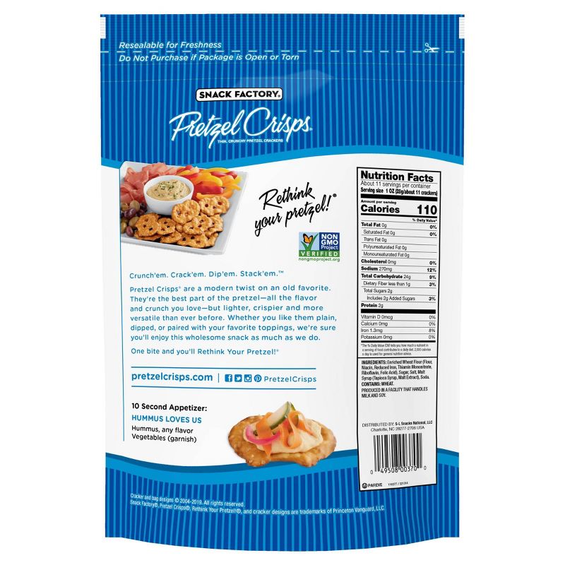 Pretzel Crisps Original Pretzel Crackers - 11.25oz