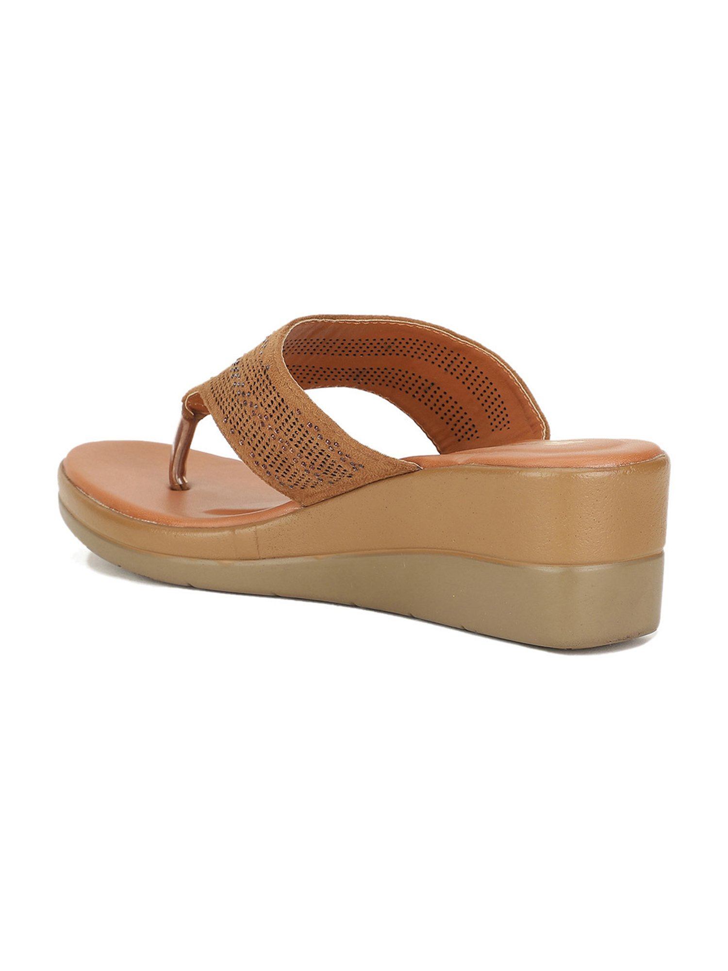 Bata Women's Tan Thong Wedges