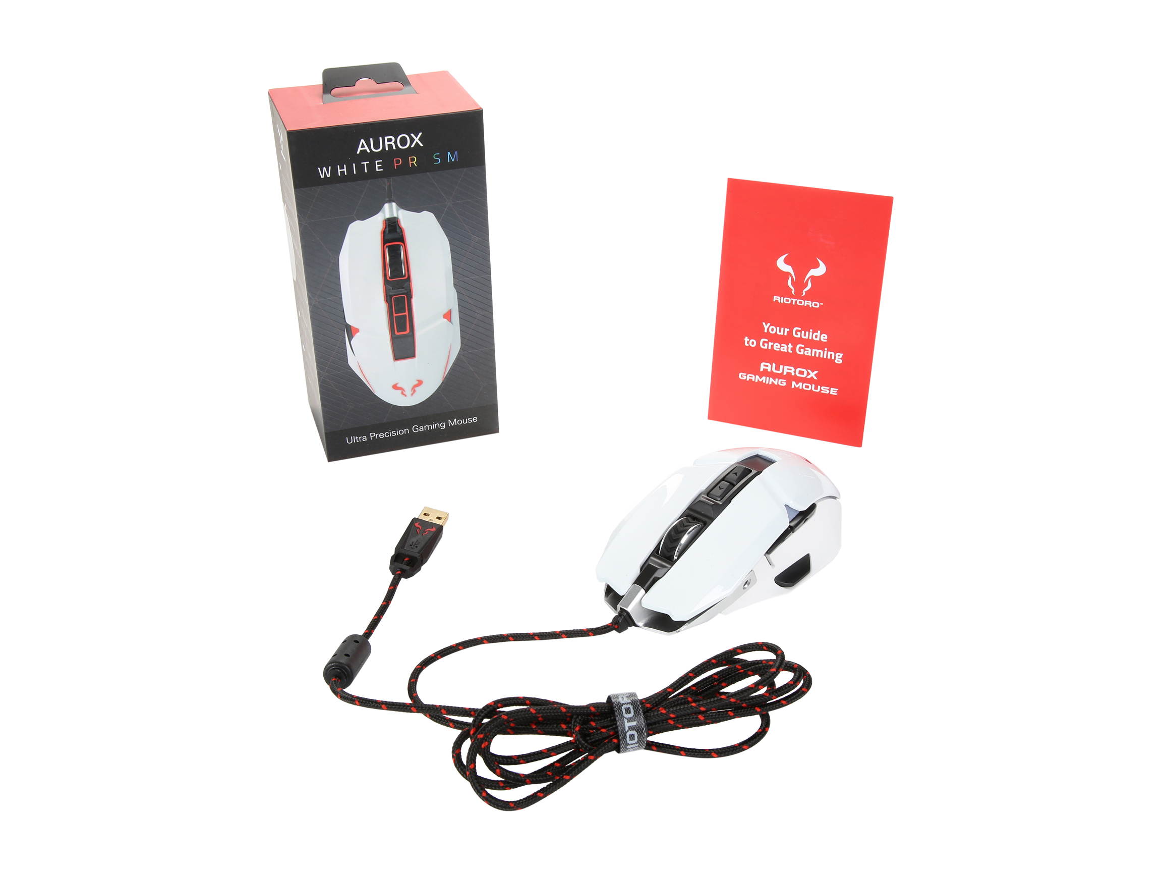 RIOTORO AUROX FPS Gaming Mouse with RGB Multicolor Lighting, (BLACK) 8 Programmable Buttons, 10,000 dpi Optical Sensor, On-the-fly DPI Shifting, Adjustable DPI Sniper Button