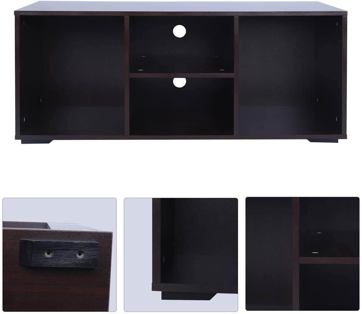 TINSAWOOD TV Stand Media Console with Wooden Frame Living Room Storage Cabinet Entertainment TV Stands,42 Inch