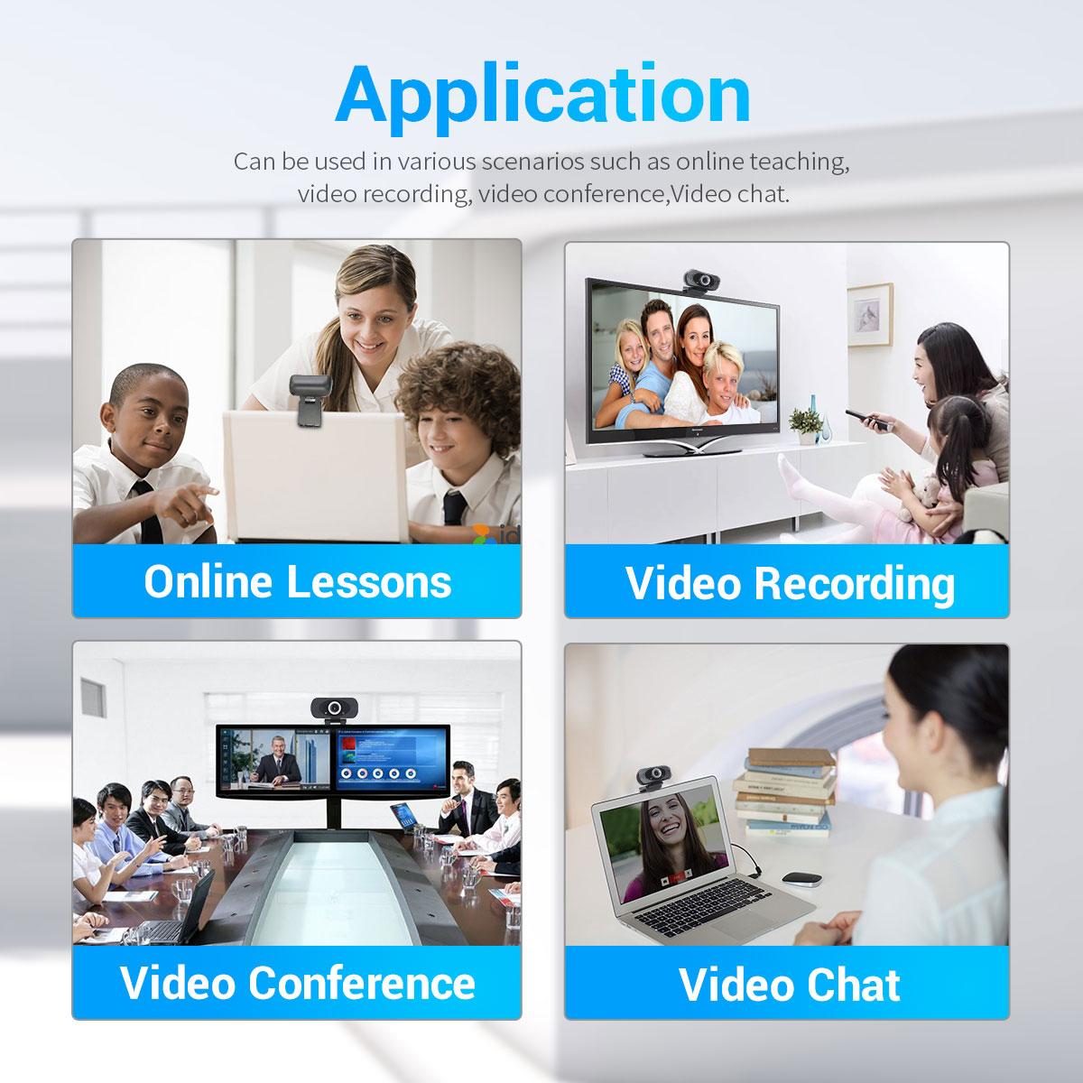 2MP USB Webcam Video Recording Camera Online Class Conference Video Chats H.264 WEB02