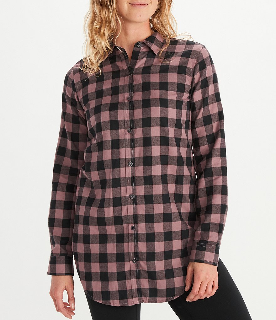 Marmot Nicolet Lightweight Flannel Long Sleeve Point Collar UPF 35 Shirt