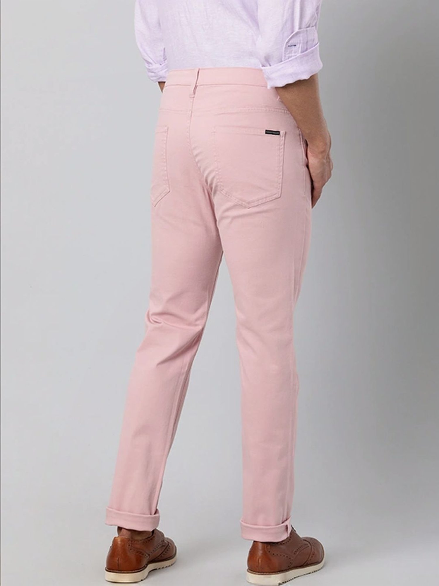 Indian Terrain Pale Pink Slim Fit Chinos
