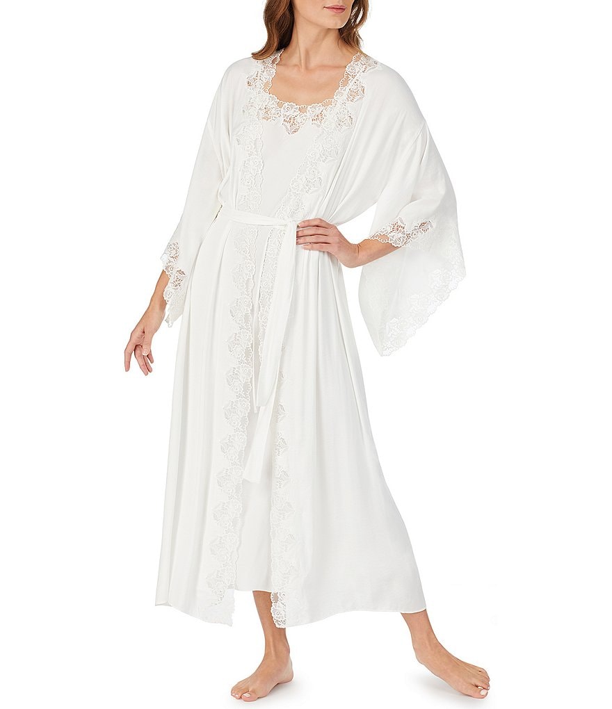 Lauren Ralph Lauren Paisley Print Satin Short Wrap Robe