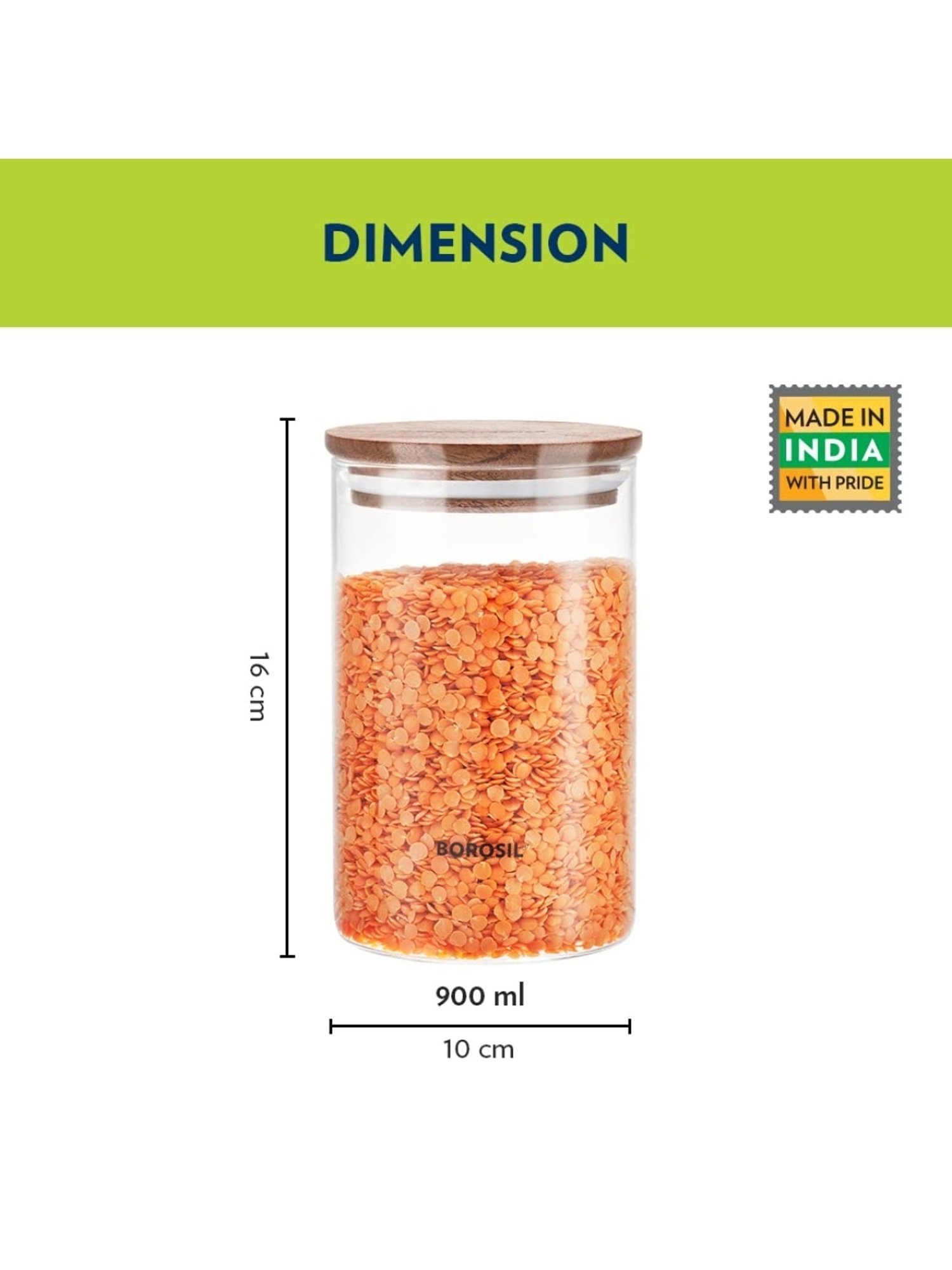 Borosil Transparent Glass Jar & Container (300ml)