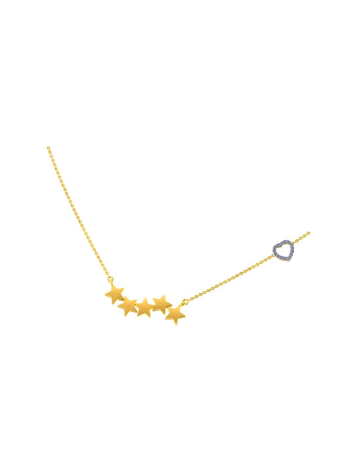 Mia by Tanishq 14 Karat Yellow Gold Two to Tango Diamond Necklace